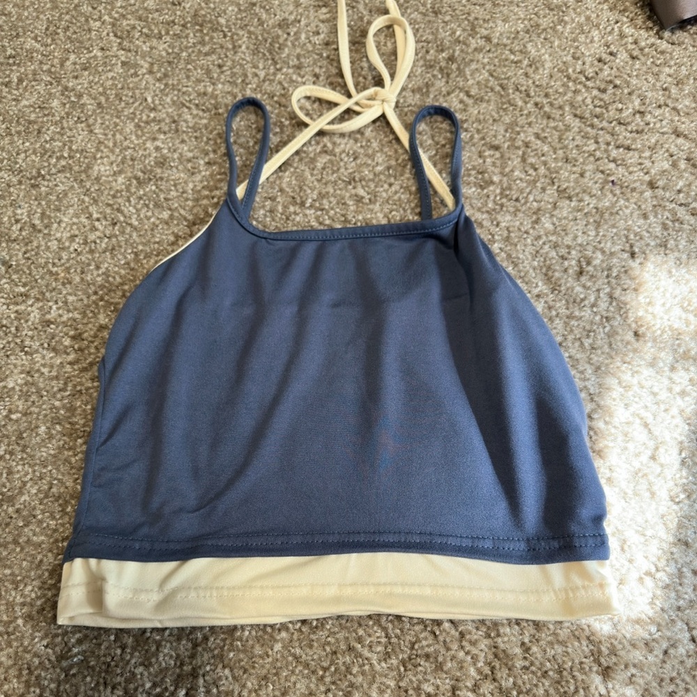 layered halter tie crop top